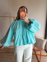 Blouse CARLA manches longues Turquoise