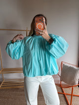 Blouse CARLA manches longues Turquoise