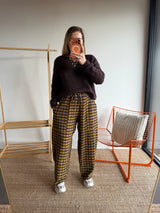 Pantalon vichy LOUIS Jaune + Chocolat