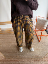 Pantalon vichy LOUIS Jaune + Chocolat