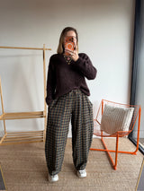 Pantalon vichy LOUIS Bleu marine + Kaki