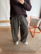 Pantalon vichy LOUIS Bleu marine + Kaki