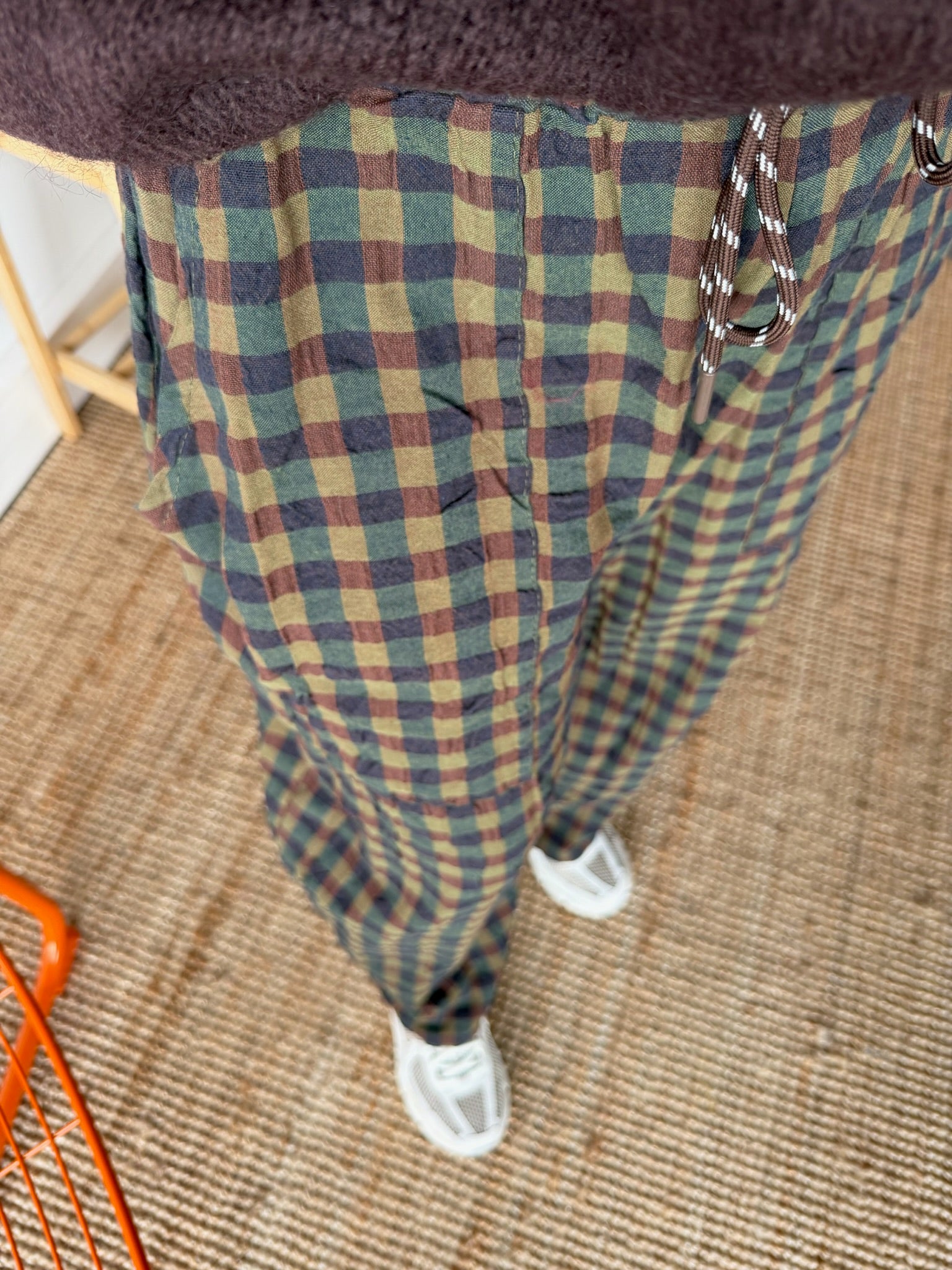 Pantalon vichy LOUIS Bleu marine + Kaki