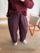 Pantalon vichy LOUIS Rouge + Bleu marine