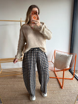 Pantalon vichy LOUIS Bleu marine + Beige
