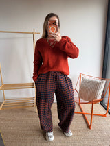 Pantalon vichy LOUIS Rouille + Bleu marine