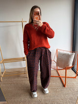 Pantalon vichy LOUIS Rouille + Bleu marine