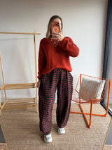 Pantalon vichy LOUIS Rouille + Bleu marine
