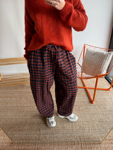 Pantalon vichy LOUIS Rouille + Bleu marine