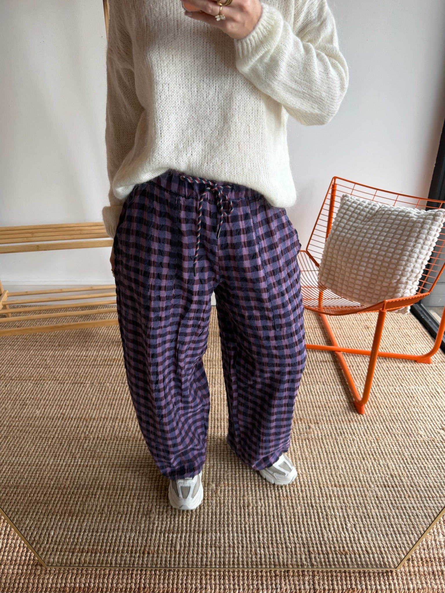 Pantalon vichy LOUIS Violet