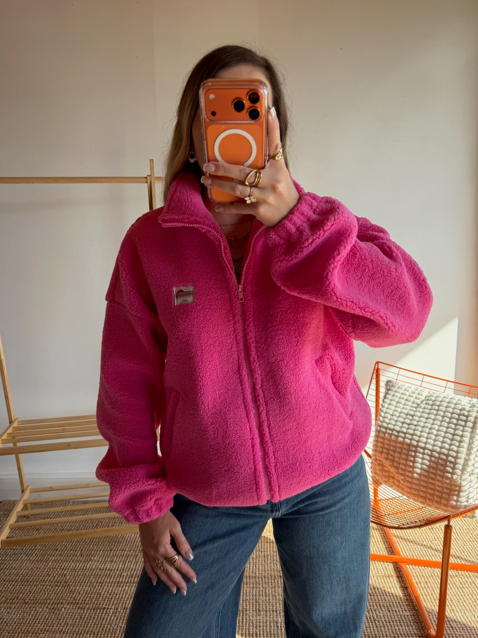 Veste moumoute AVA Rose fuchsia