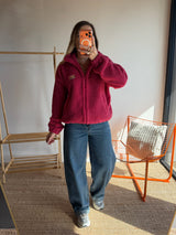 Veste moumoute AVA Framboise