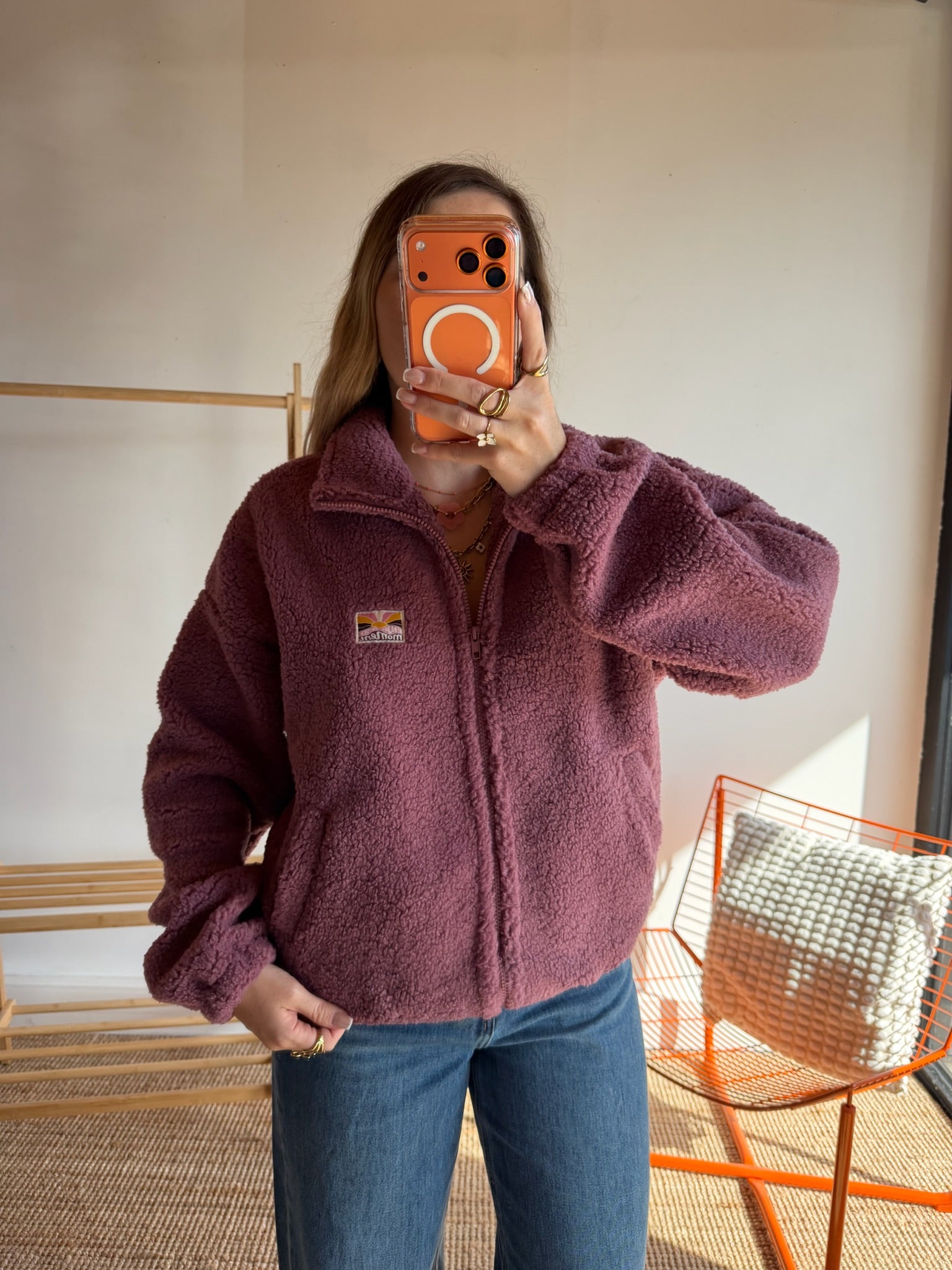 Veste moumoute AVA Aubergine