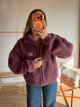 Veste moumoute AVA Aubergine