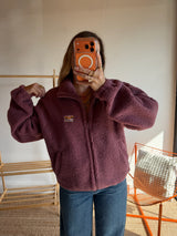 Veste moumoute AVA Aubergine