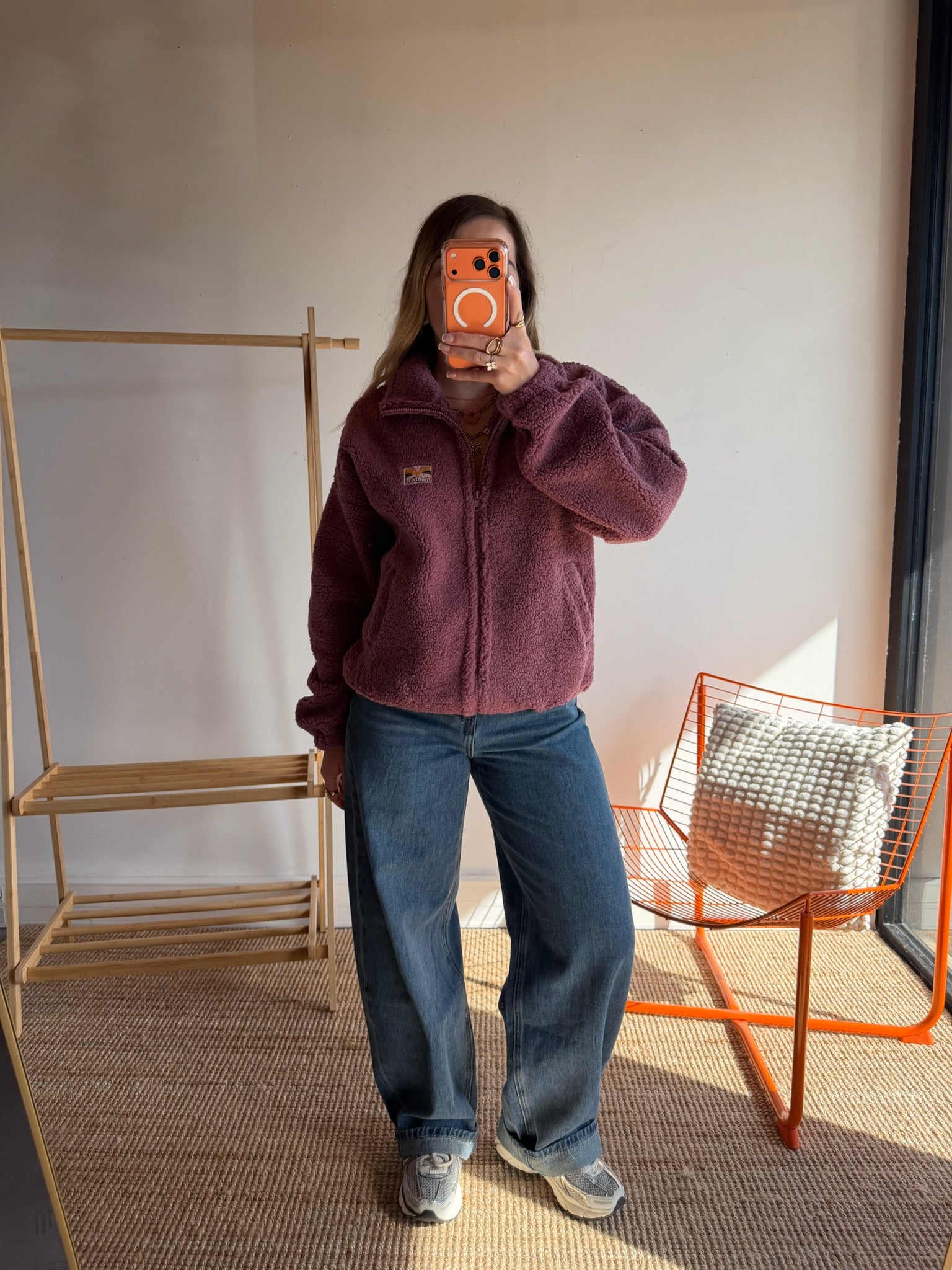 Veste moumoute AVA Aubergine