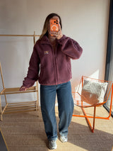 Veste moumoute AVA Aubergine