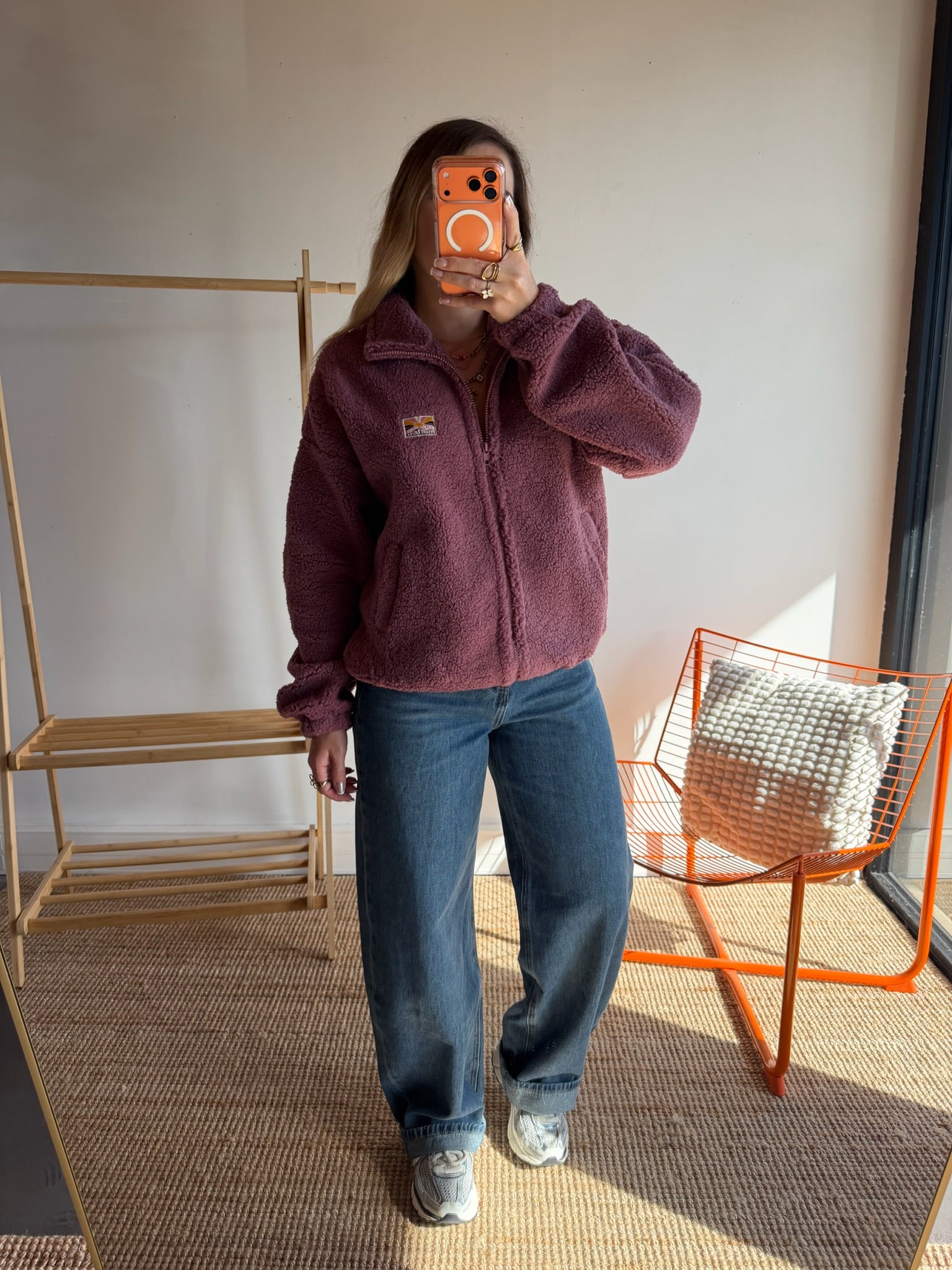 Veste moumoute AVA Aubergine