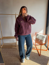 Veste moumoute AVA Aubergine