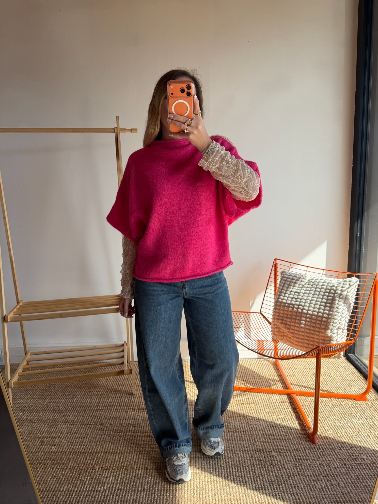 Pull sans manches LÉON - Rose fuchsia