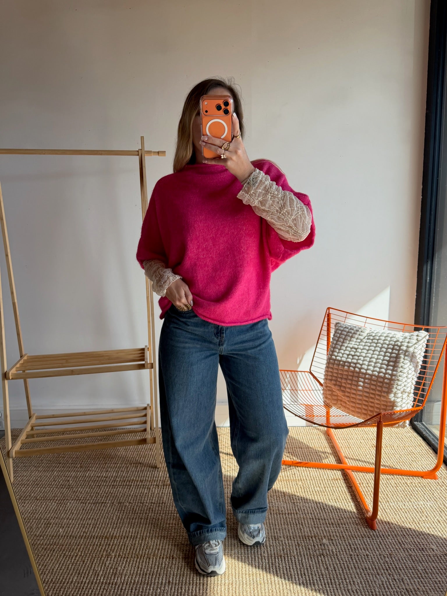 Pull sans manches LÉON - Rose fuchsia