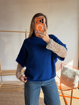 Pull sans manches LÉON - Bleu électrique