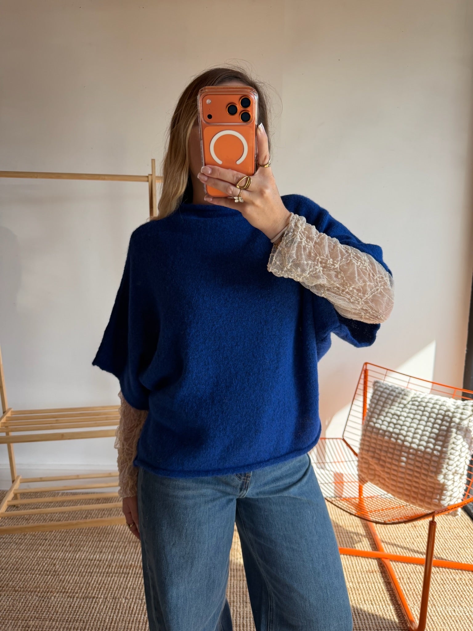Pull sans manches LÉON - Bleu électrique
