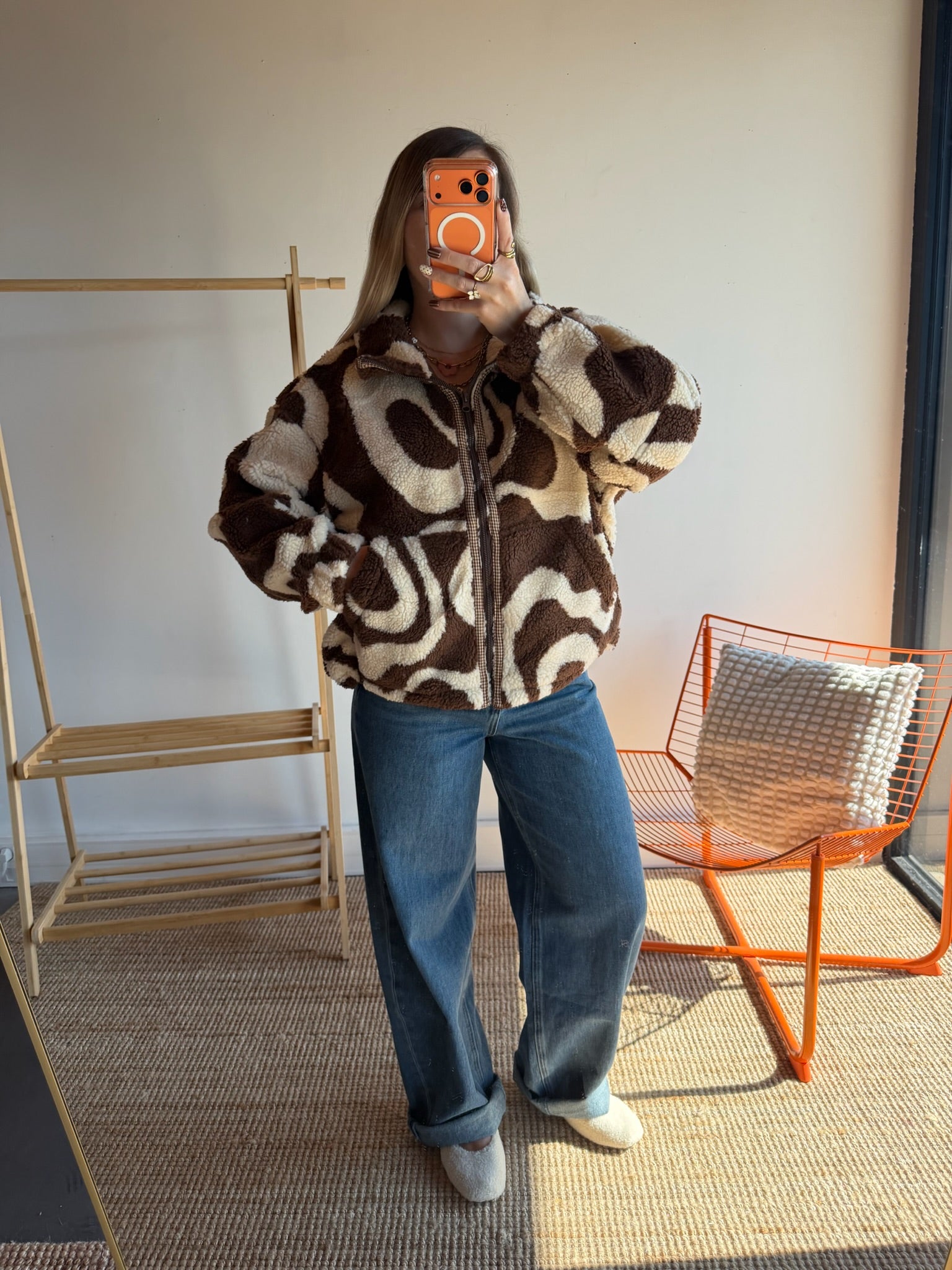 Veste moumoute NOÉMY Chocolat
