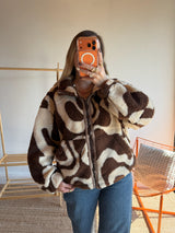 Veste moumoute NOÉMY Chocolat