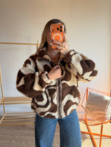 Veste moumoute NOÉMY Chocolat
