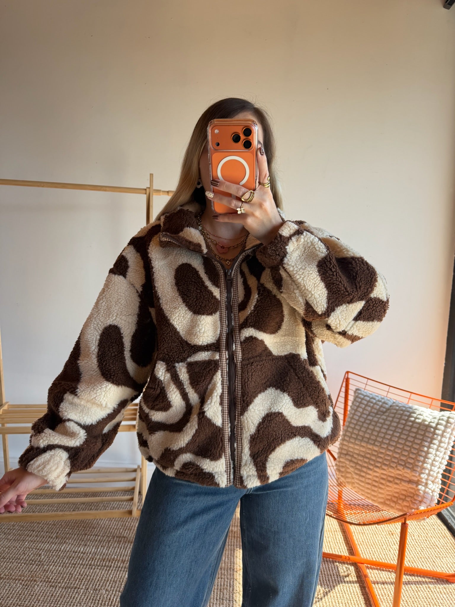 Veste moumoute NOÉMY Chocolat
