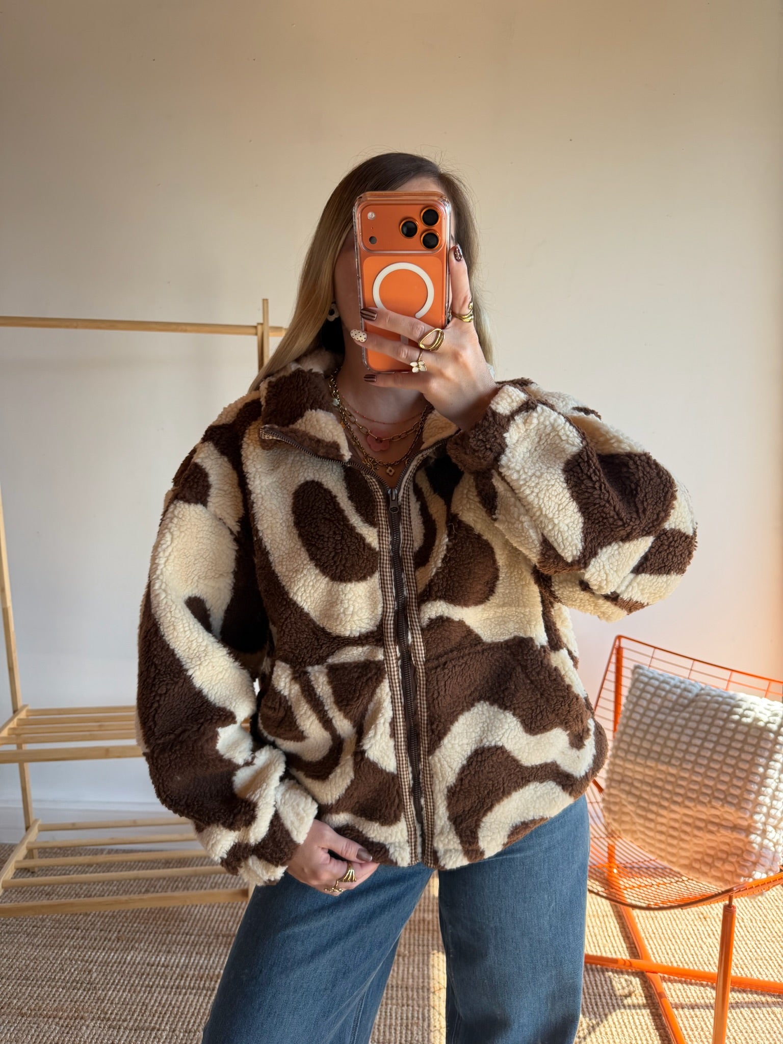Veste moumoute NOÉMY Chocolat