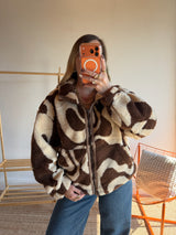 Veste moumoute NOÉMY Chocolat