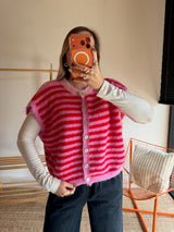 Gilet sans manches TIM - Rose + Rouge