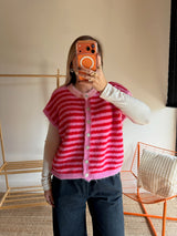 Gilet sans manches TIM - Rose + Rouge
