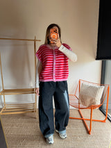 Gilet sans manches TIM - Rose + Rouge