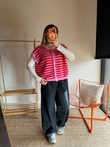 Gilet sans manches TIM - Rose + Rouge
