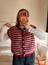 Gilet sans manches TIM - Rose + Bordeaux