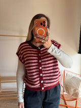 Gilet sans manches TIM - Rose + Bordeaux
