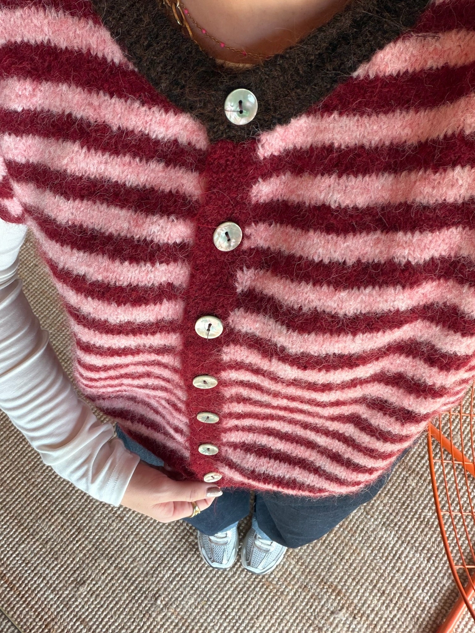 Gilet sans manches TIM - Rose + Bordeaux