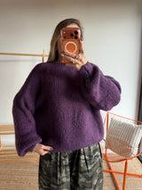 Pull grosses mailles LÉA Prune