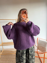 Pull grosses mailles LÉA Prune