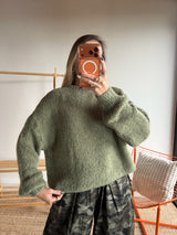Pull grosses mailles LÉA Kaki