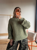 Pull grosses mailles LÉA Kaki