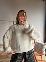 Pull grosses mailles LÉA Ecru