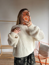 Pull grosses mailles LÉA Ecru