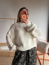 Pull grosses mailles LÉA Ecru