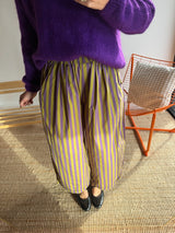 Pantalon rayé KELLY Violet + Vert