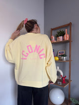 Sweat ICONIC Jaune + Rose
