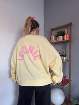 Sweat ICONIC Jaune + Rose